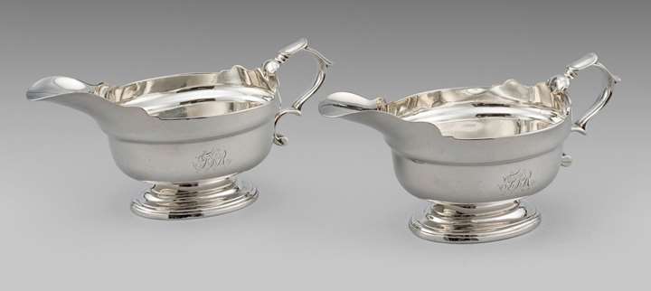 A Pair of George II Sauce Boats